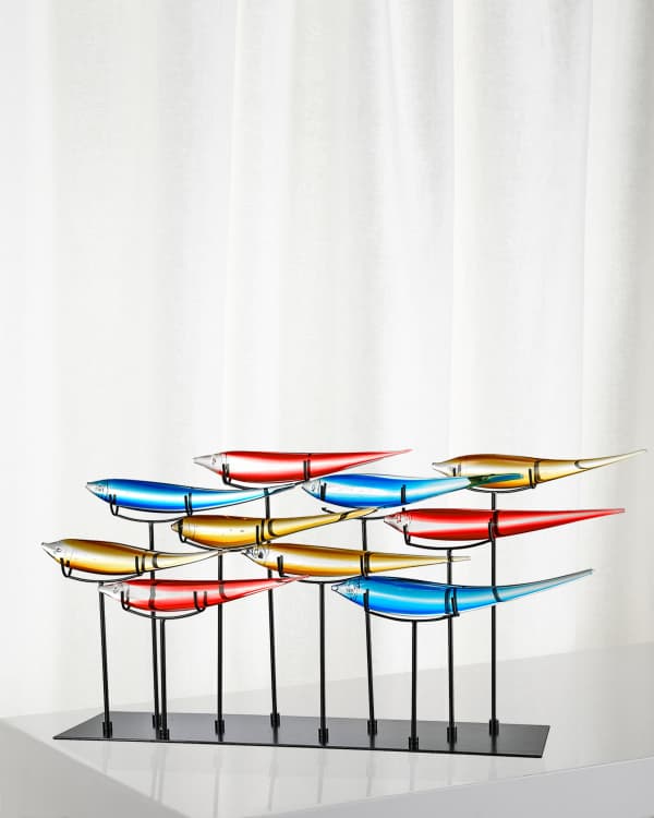 Dale Tiffany Art Glass Fish Figurine Sculpture with Stand Neiman Marcus