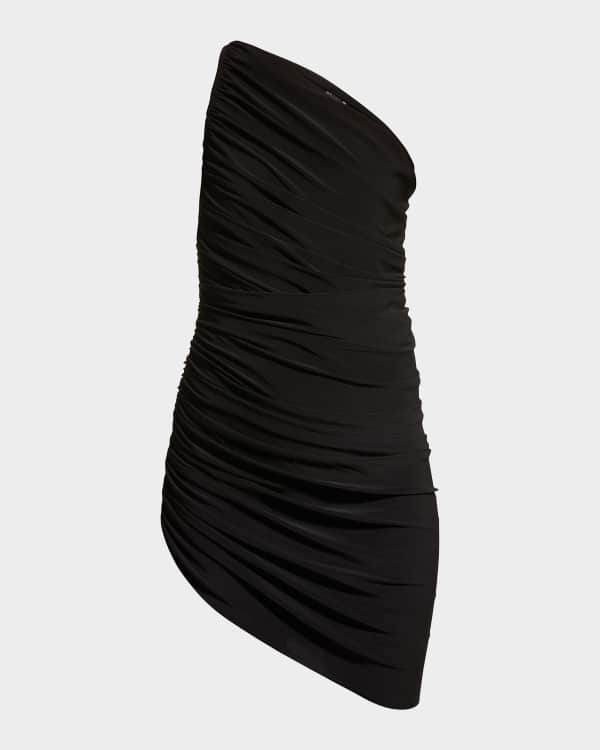 fitted lace wedding dress Norma Kamali Long Sleeve Turtleneck Mini Dress - Black
