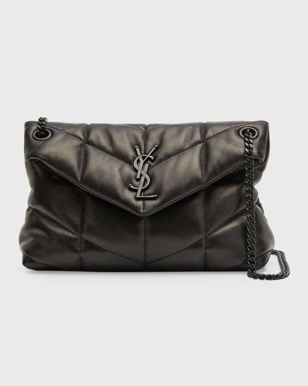 Saint Laurent Puffer Small YSL Quilt Canvas Shoulder Bag | Neiman Marcus