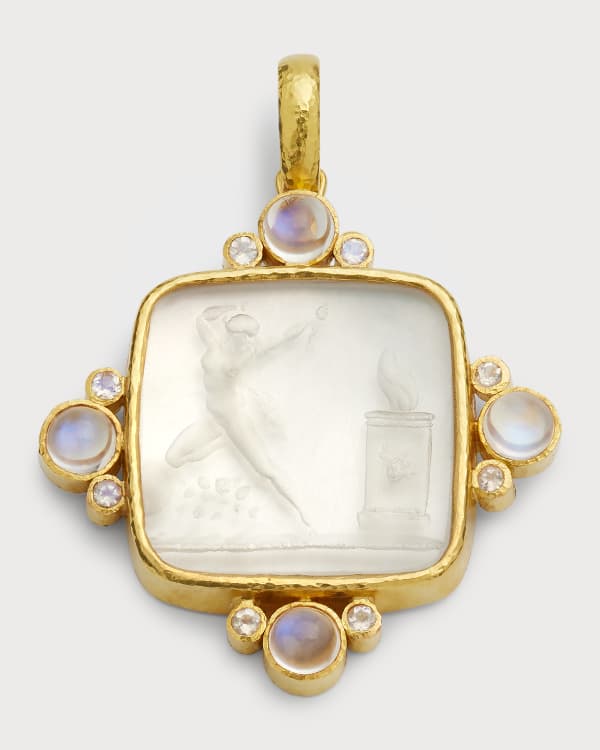 Elizabeth Locke 19k Rearing Horse Diamond Pendant Neiman Marcus