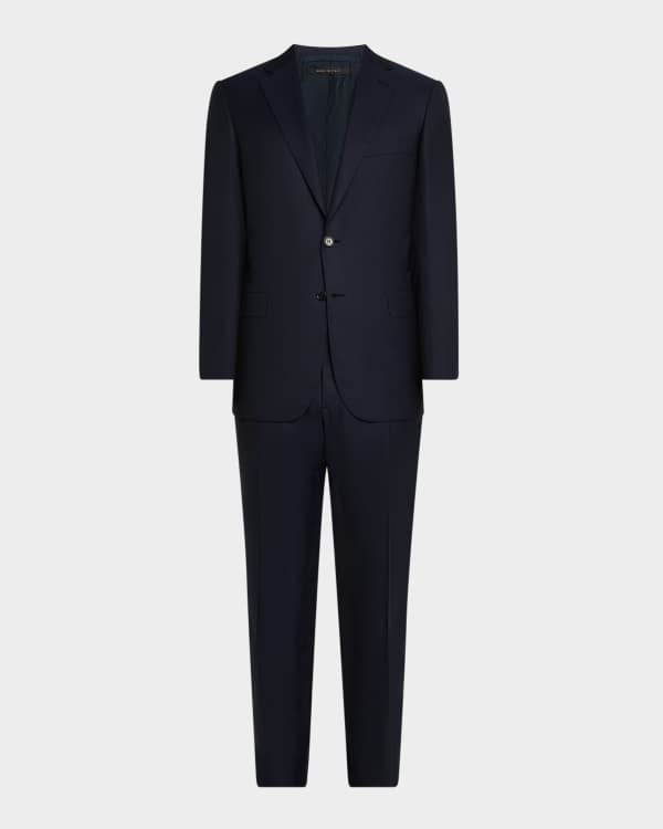 Dark grey virgin wool and silk Brunico suit