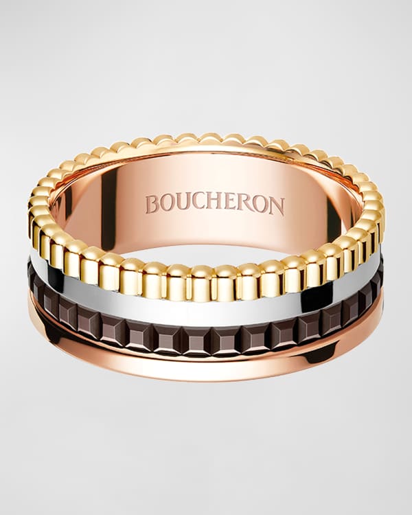 Louis Vuitton ID Two Tone Gold Ring Size 51 Louis Vuitton