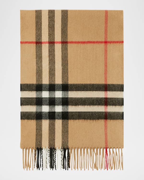 Burberry Heart Print Giant Check Reversible Cashmere Scarf