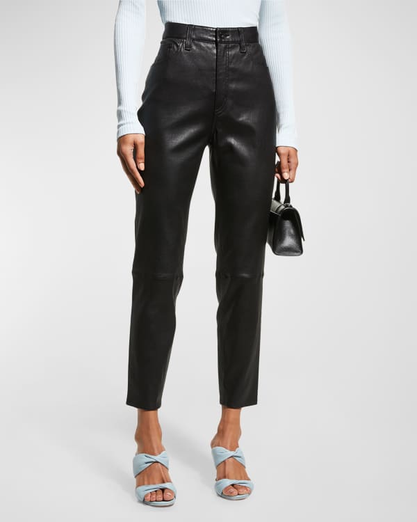 Hudson Barbara High-Rise Super Skinny Leather Pants | Neiman Marcus