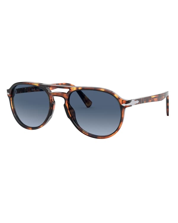 Persol Men's Steve Polarized Folding Aviator Sunglasses | Neiman Marcus