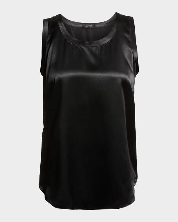 L'AGENCE Gabriella Velvet Camisole Tank in Black Velvet