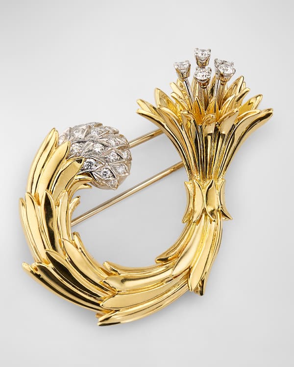 18kt yellow gold diamond Eye brooch