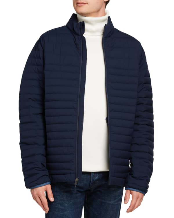 Mens suede puffer on sale jacket