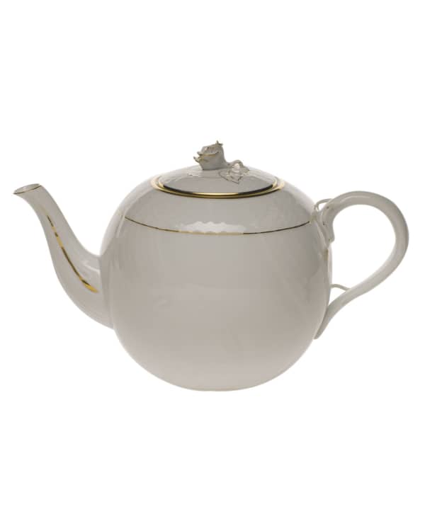 Herend Queen Victoria Teapot with Rose Finial | Neiman Marcus
