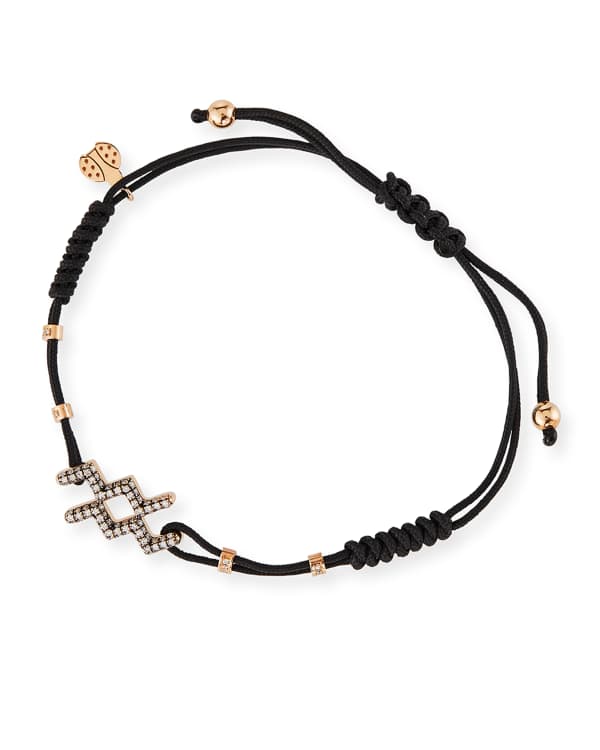 Pippo Perez 18k Pink Gold Diamond Sagittarius PullCord Bracelet