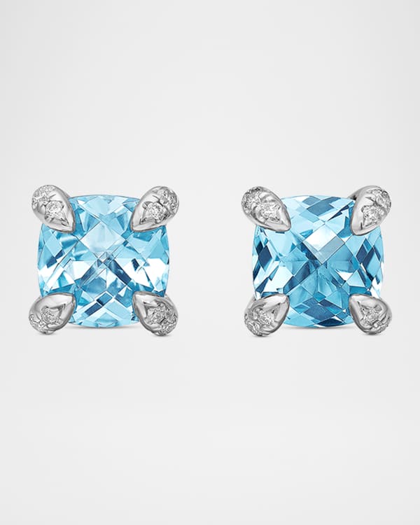 David Yurman Chatelaine 8mm Turquoise Diamond Earrings Neiman Marcus