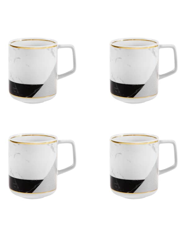 Vista Alegre Casablanca Espresso/Coffee Cups & Saucers, Set of