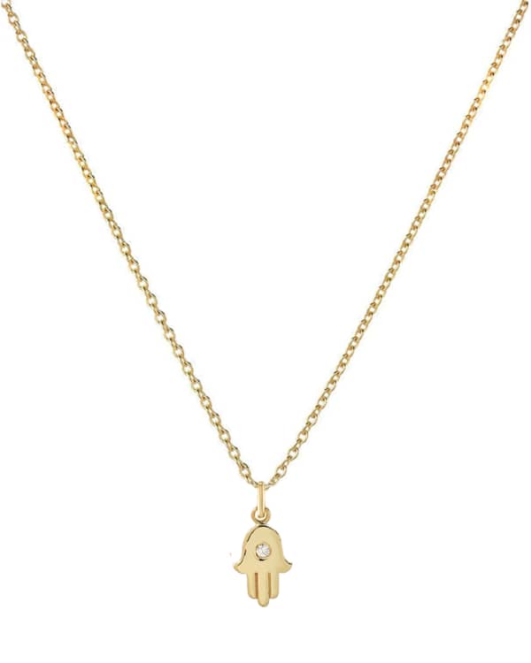 Zoe Lev Jewelry 14k Diamond Evil Eye Necklace Neiman Marcus