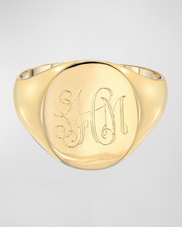 Sarah Chloe Lana Round Signet Ring Gold Plated