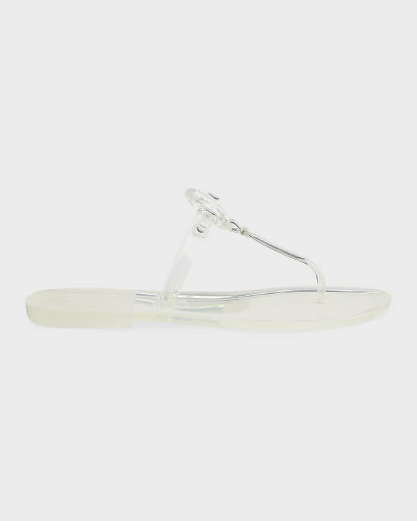 Stuart Weitzman Goldie Pearly Stud Jelly Sandals Neiman Marcus
