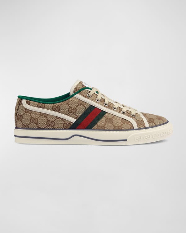 Gucci New Ace Men's Snake Sneakers, White