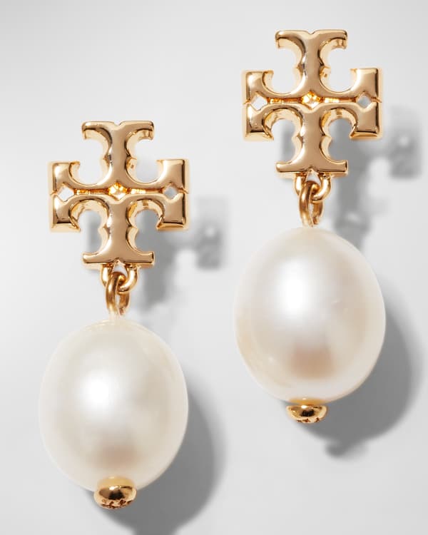 Tory Burch Kira Pave Pearl Drop Earring | Neiman Marcus