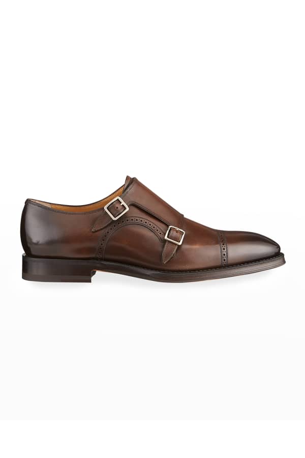 Magnanni Men's Carrera Single-Monk Leather Shoes | Neiman Marcus