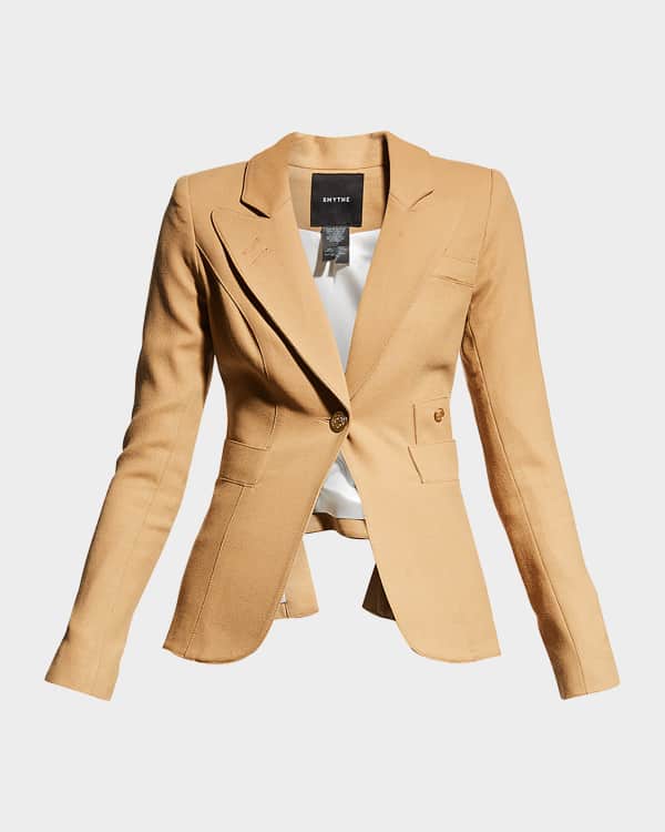 Smythe Box Pleat Tailored Cutaway Blazer Neiman Marcus