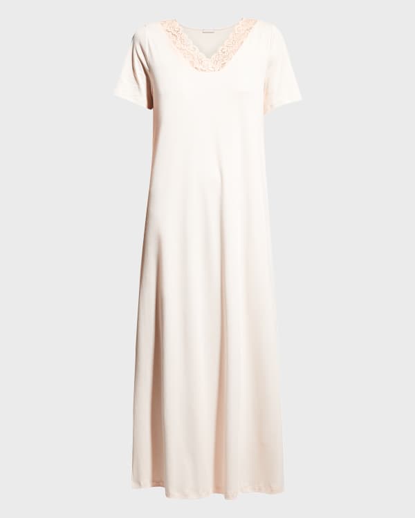 Hanro Aurelia LongSleeve Nightgown with 3D Floral Lace Detail Neiman