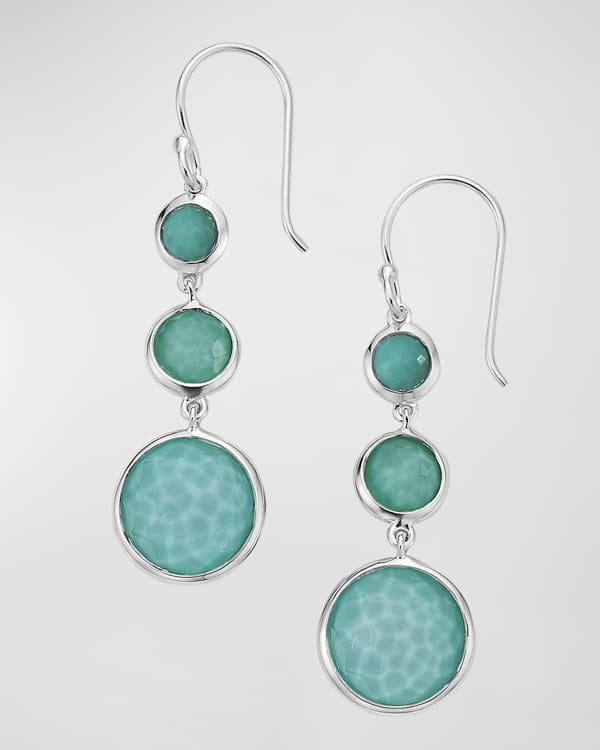 Ippolita Lollipop Carnevale 3 Drop Earrings in Sterling Silver with Mother of Pearl Doublets and Ceramics Neiman Marcus