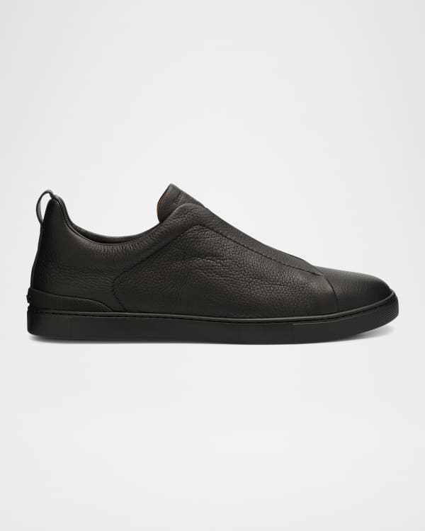 John Lobb Men's Textured Leather Low-Top Sneakers | Neiman Marcus