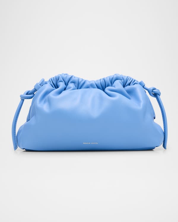Mansur Gavriel Cloud Mini Croc-Embossed Clutch Bag | Neiman Marcus