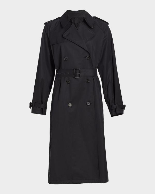 Toccin Chloe Python-Printed Vegan Leather Trench Coat | Neiman Marcus