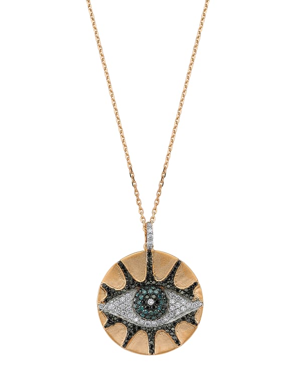 BeeGoddess 14k Rose Gold Chintamani Black Diamond Pendant Necklace