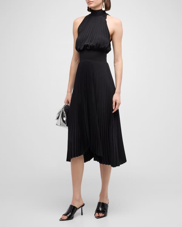 Misha Linnea Cutout Halter Midi Dress | Neiman Marcus