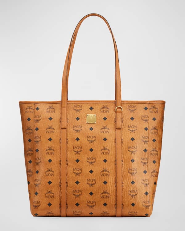 MCM Logo Jacquard Top Handle Tote Bag