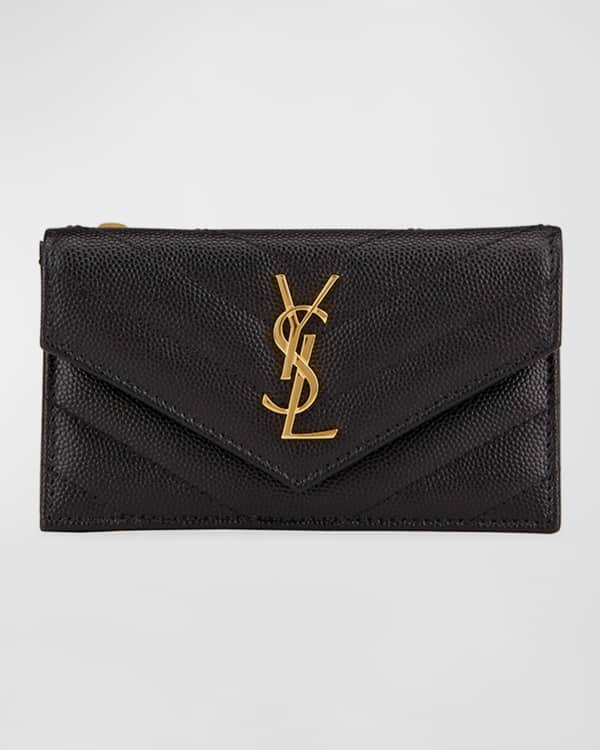 Saint Laurent Uptown YSL Pouch in Croc Embossed Leather Neiman Marcus