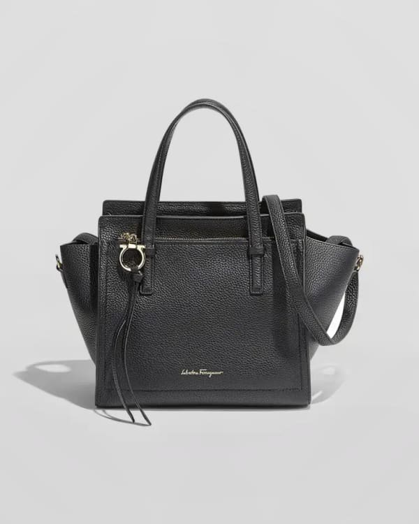 Prada Double Handle Saffiano Leather Tote Bag Black
