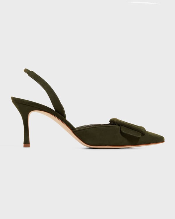 Manolo Blahnik 50mm Allurasa Suede Slingback Pump Neiman Marcus