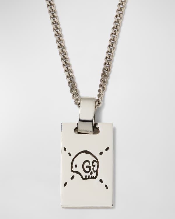 Gucci logo-plaque gourmette-chain Necklace - Silver