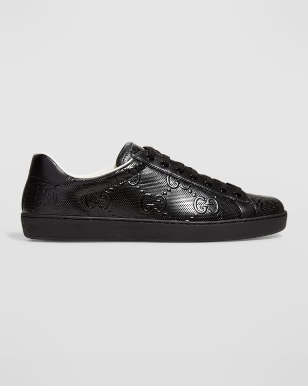 Shop Gucci Ace High-Top Leather Sneakers