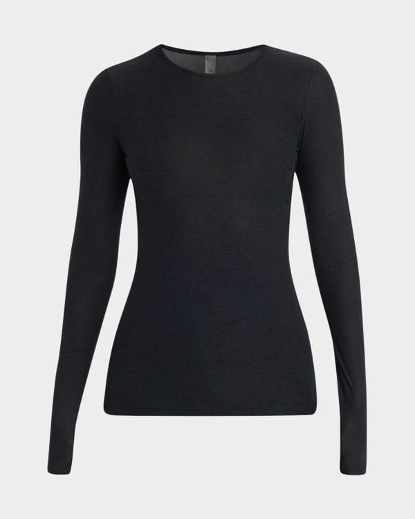 Alo Yoga Gathered Long-Sleeve Crop Top | Neiman Marcus