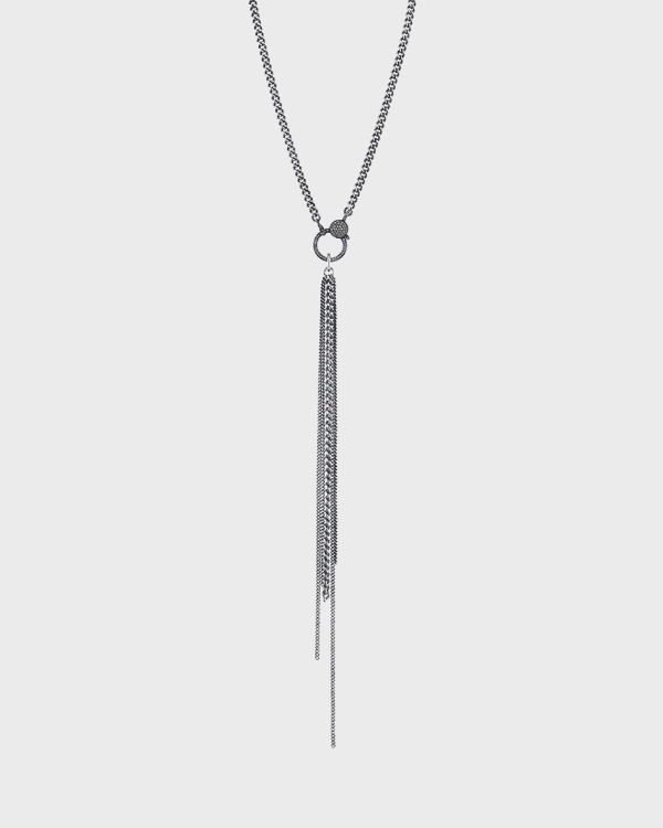 Jai Style  18 Sterling Silver Necklace with Small Oxidized