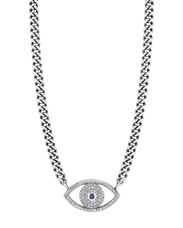 Sheryl Lowe Pave Evil Eye Hamsa Cable Chain Necklace Neiman Marcus