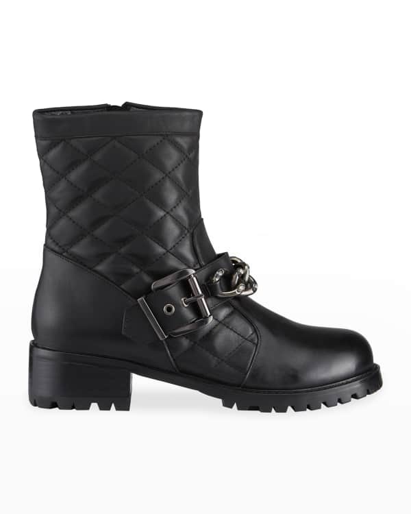 Aquatalia Lene Leather Combat Boots | Neiman Marcus