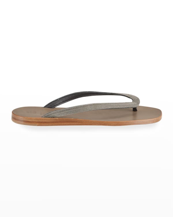 Tory Burch Terra Flat Leather Thong Sandal | Neiman Marcus