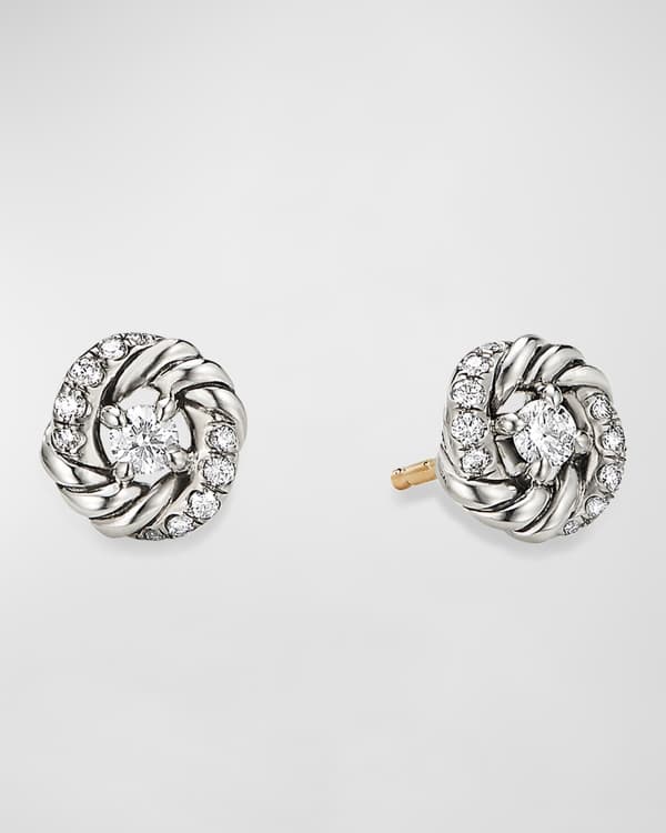 David Yurman Petite Albion Stud Earrings with Pavé Diamonds