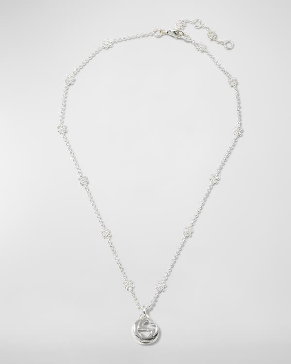 Gucci Interlocking G Necklace in Aged Silver | Neiman Marcus