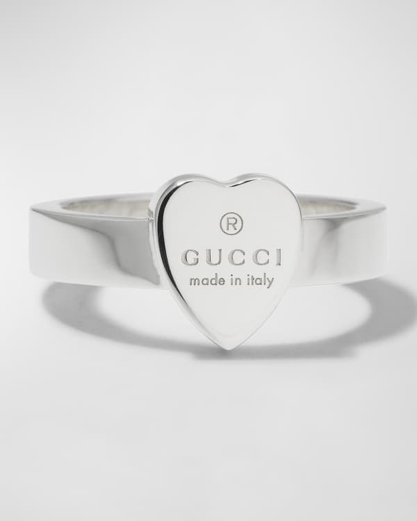 Gucci Heart ring with Interlocking G in sterling silver/red enamel