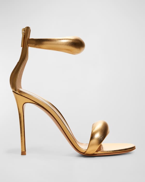 Gianvito Rossi Opera Ankle Wrap 105mm Sandals Gold Neiman Marcus