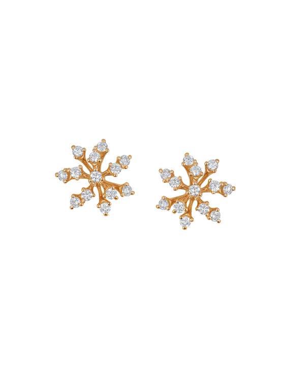 Gems of Distinction 14K Gold 0.21ctw Diamond Starburst Stud Earrings
