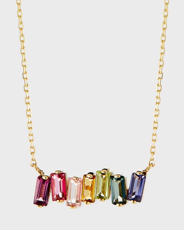 Rainbow Crystal + White Crystal LV Button Necklaces - Designer Button  Jewelry