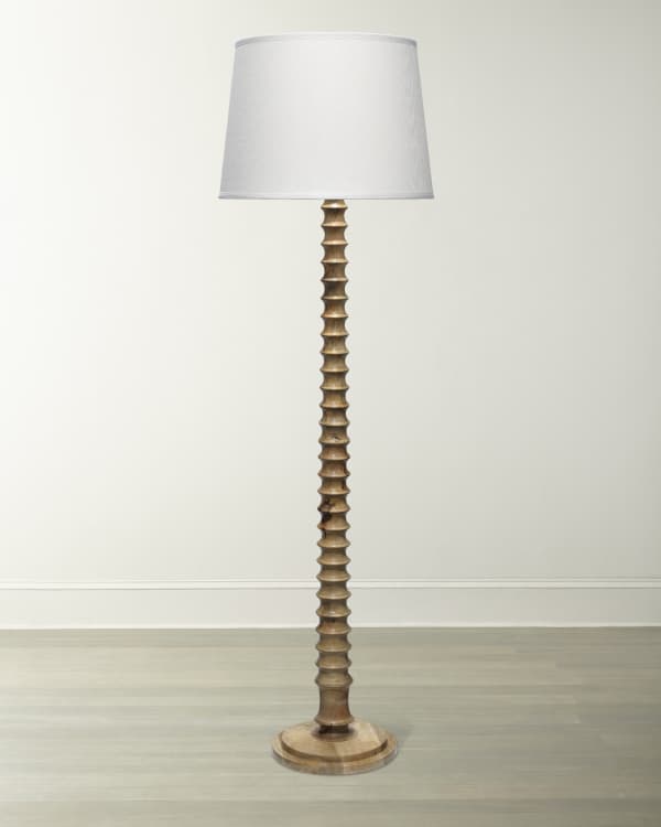 Wooden barley twist floor lamp hot sale