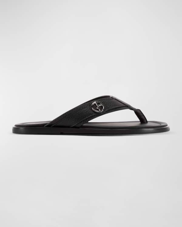 Faux-Leather Flip-Flop Sandals