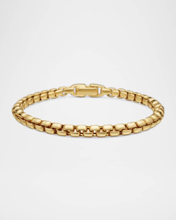 David Yurman Men's Box Chain Bracelet in 18K Gold, 3.4mm | Neiman